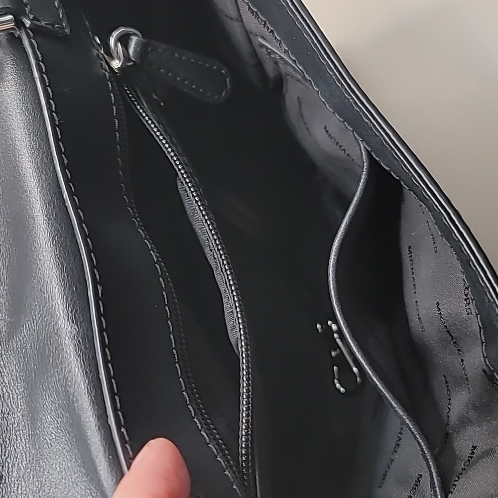 Michael Kors MK Whitney Leather Small Satchel Handbag Black Crossbody Neutral - Picture 7 of 12